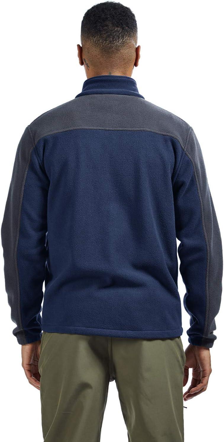 imageTBMPOY Mens Fleece Jackets Lightweight FullZip Fall Jacket Warm Winter Coats Outdoor Hiking with PocketsA4navyGray