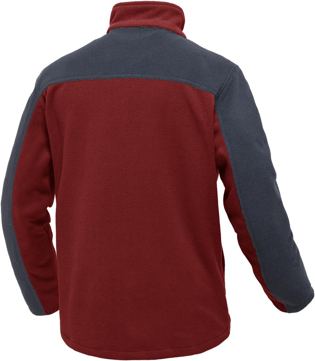 imageTBMPOY Mens Fleece Jackets Lightweight FullZip Fall Jacket Warm Winter Coats Outdoor Hiking with PocketsA5wine RedGray
