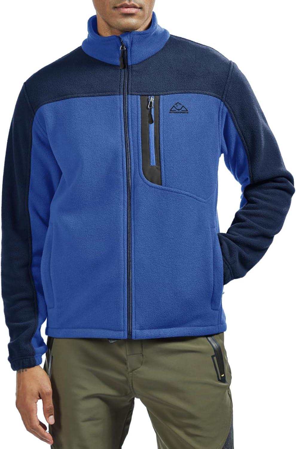 imageTBMPOY Mens Fleece Jackets Lightweight FullZip Fall Jacket Warm Winter Coats Outdoor Hiking with PocketsA6royal BlueNavy