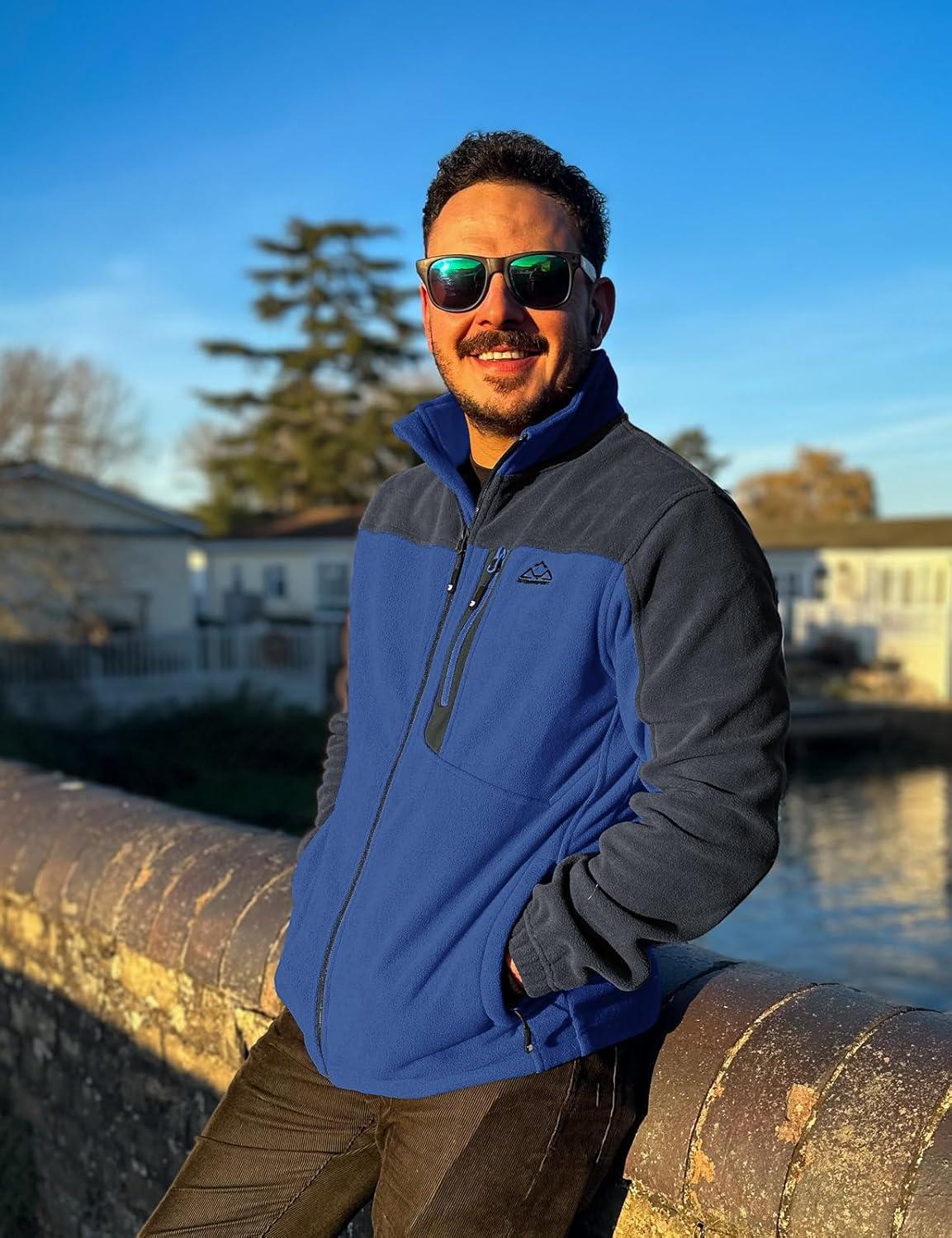 imageTBMPOY Mens Fleece Jackets Lightweight FullZip Fall Jacket Warm Winter Coats Outdoor Hiking with PocketsA6royal BlueNavy
