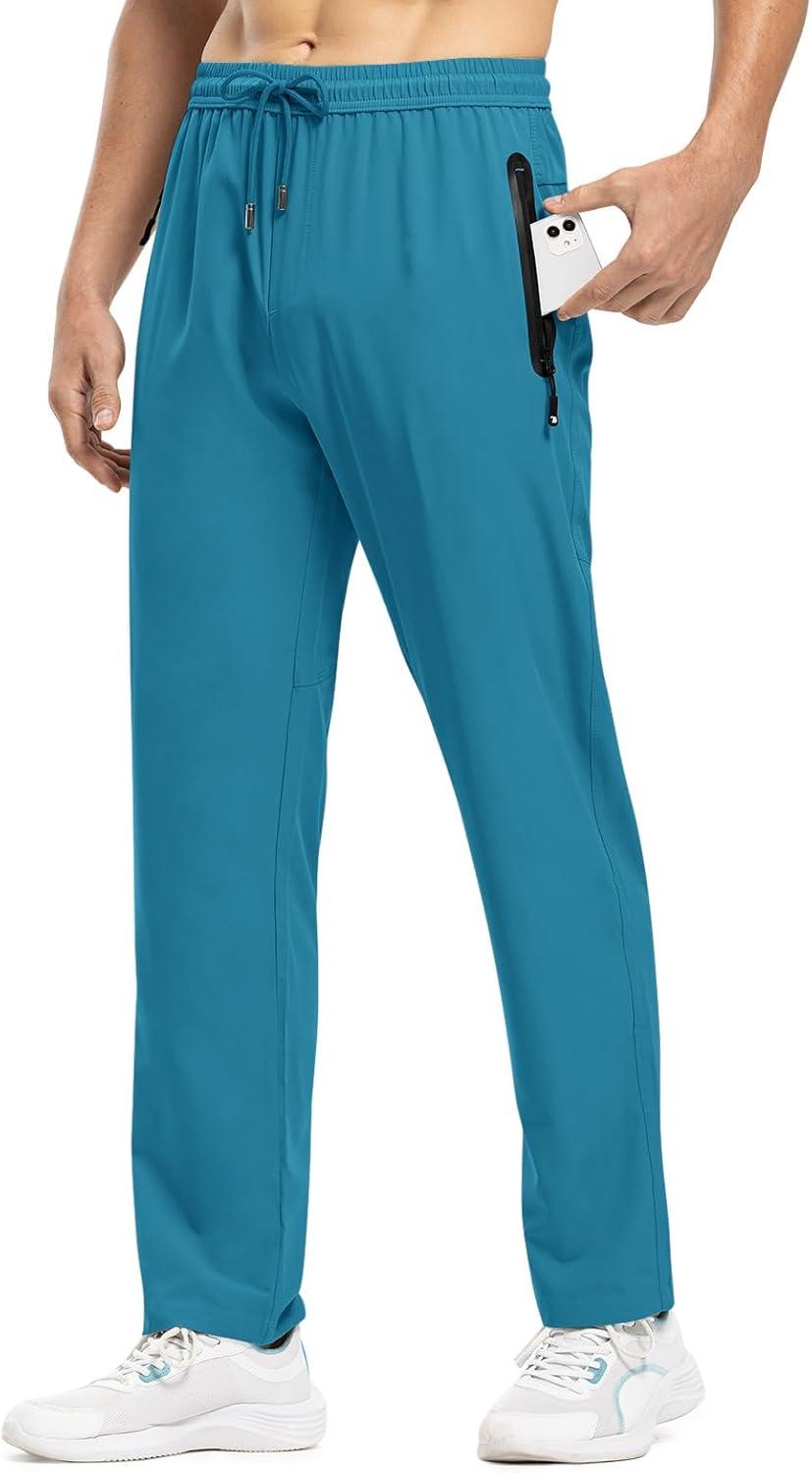 imageTBMPOY Mens Lightweight Hiking Travel Pants Breathable Athletic Fishing Active Joggers Zipper PocketsA19indigo