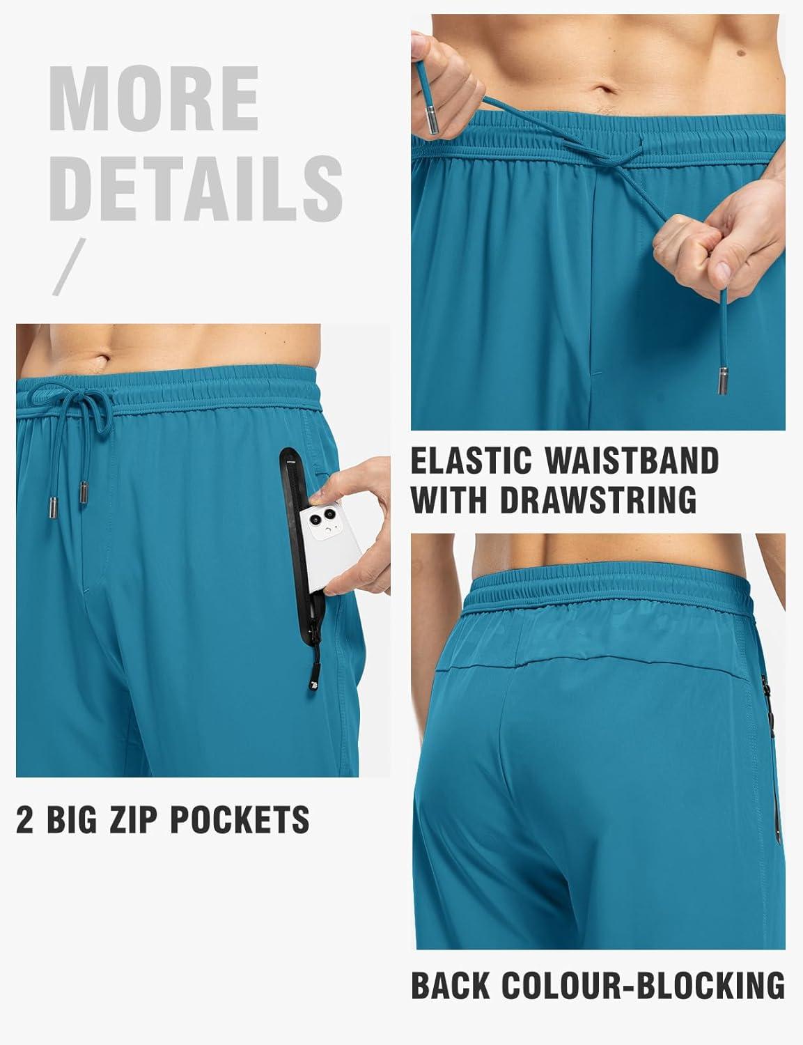 imageTBMPOY Mens Lightweight Hiking Travel Pants Breathable Athletic Fishing Active Joggers Zipper PocketsA19indigo