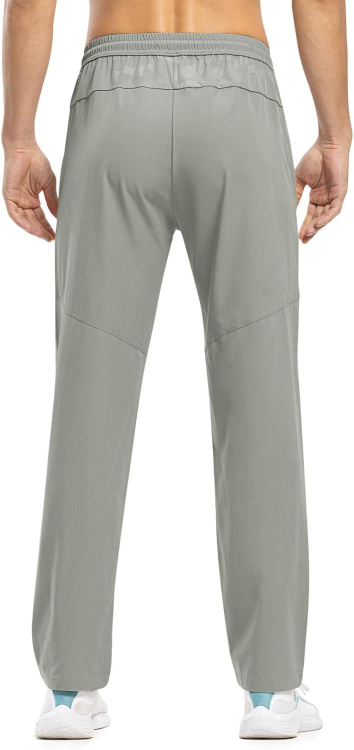 imageTBMPOY Mens Lightweight Hiking Travel Pants Breathable Athletic Fishing Active Joggers Zipper PocketsA22medium Grey