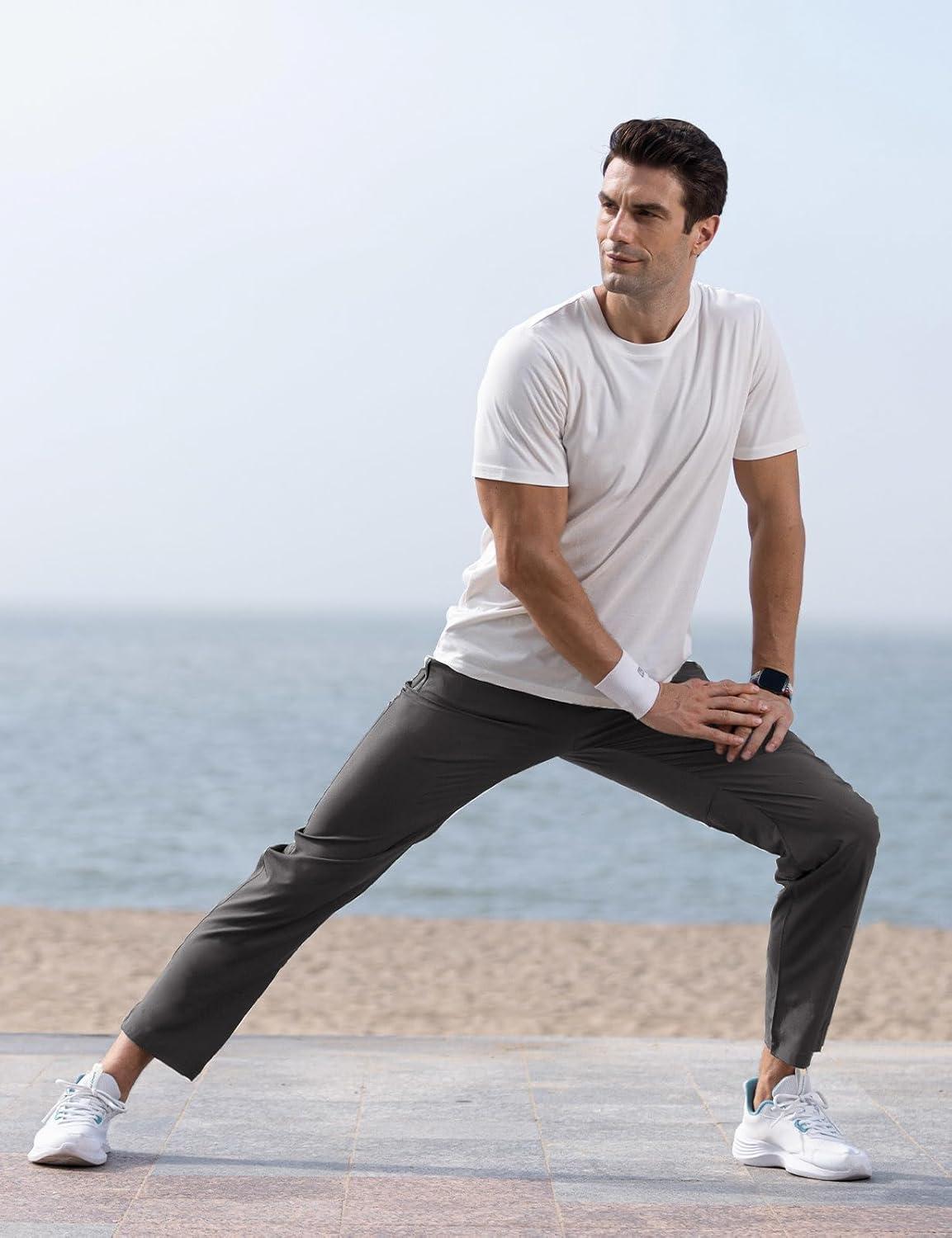 imageTBMPOY Mens Lightweight Hiking Travel Pants Breathable Athletic Fishing Active Joggers Zipper PocketsA2dark Grey