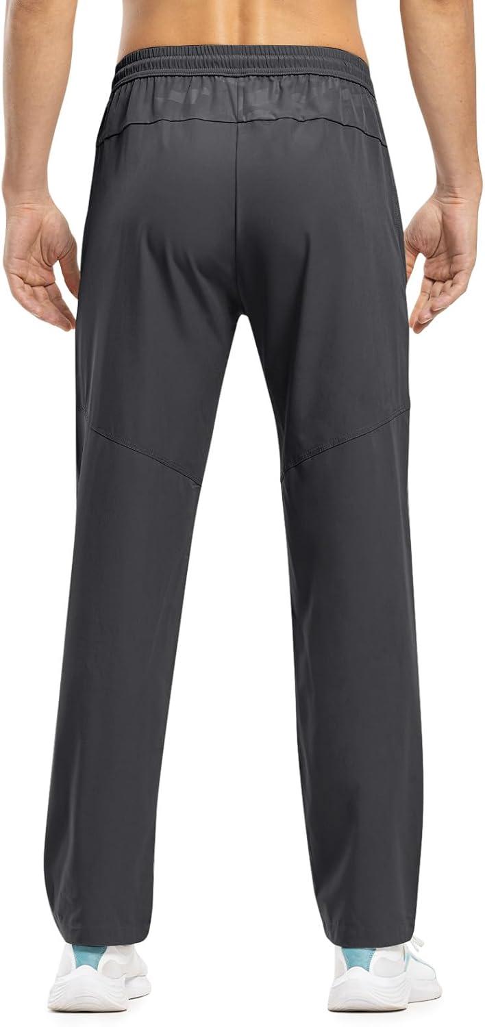 imageTBMPOY Mens Lightweight Hiking Travel Pants Breathable Athletic Fishing Active Joggers Zipper PocketsA2dark Grey