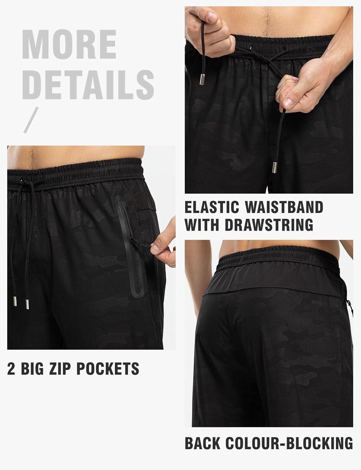 imageTBMPOY Mens Lightweight Hiking Travel Pants Breathable Athletic Fishing Active Joggers Zipper PocketsA6camo