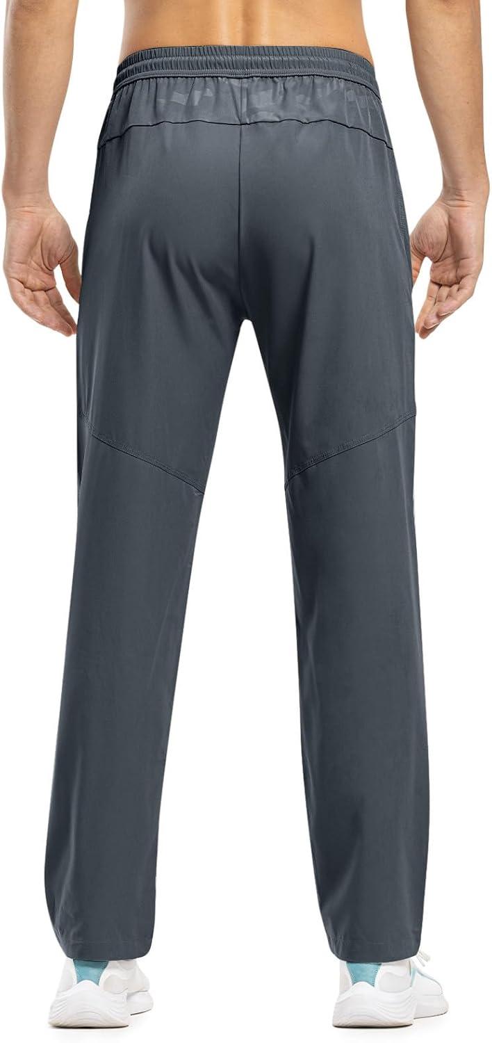 imageTBMPOY Mens Lightweight Hiking Travel Pants Breathable Athletic Fishing Active Joggers Zipper PocketsA7cool Grey