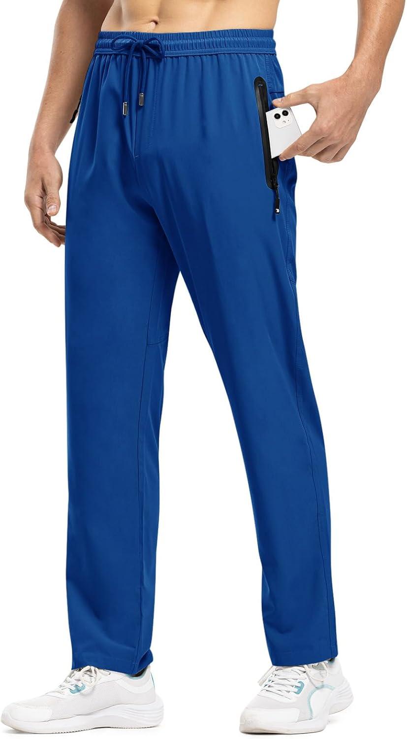 imageTBMPOY Mens Lightweight Hiking Travel Pants Breathable Athletic Fishing Active Joggers Zipper PocketsB9royal Blue