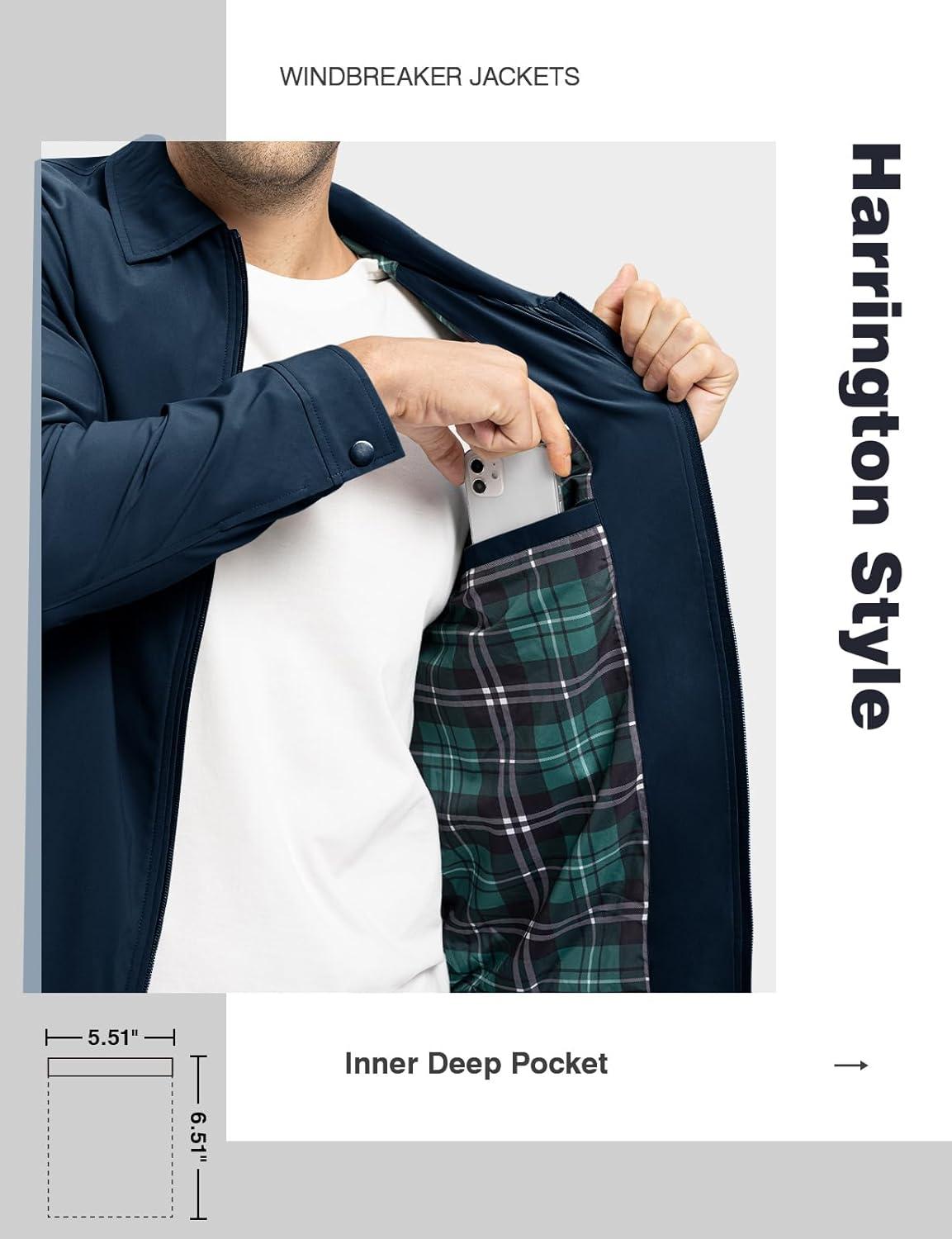 imageTBMPOY Mens Lightweight Jackets Casual Windbreaker Stylish Light Fall Spring Golf Work Dress BusinessDeep Blue