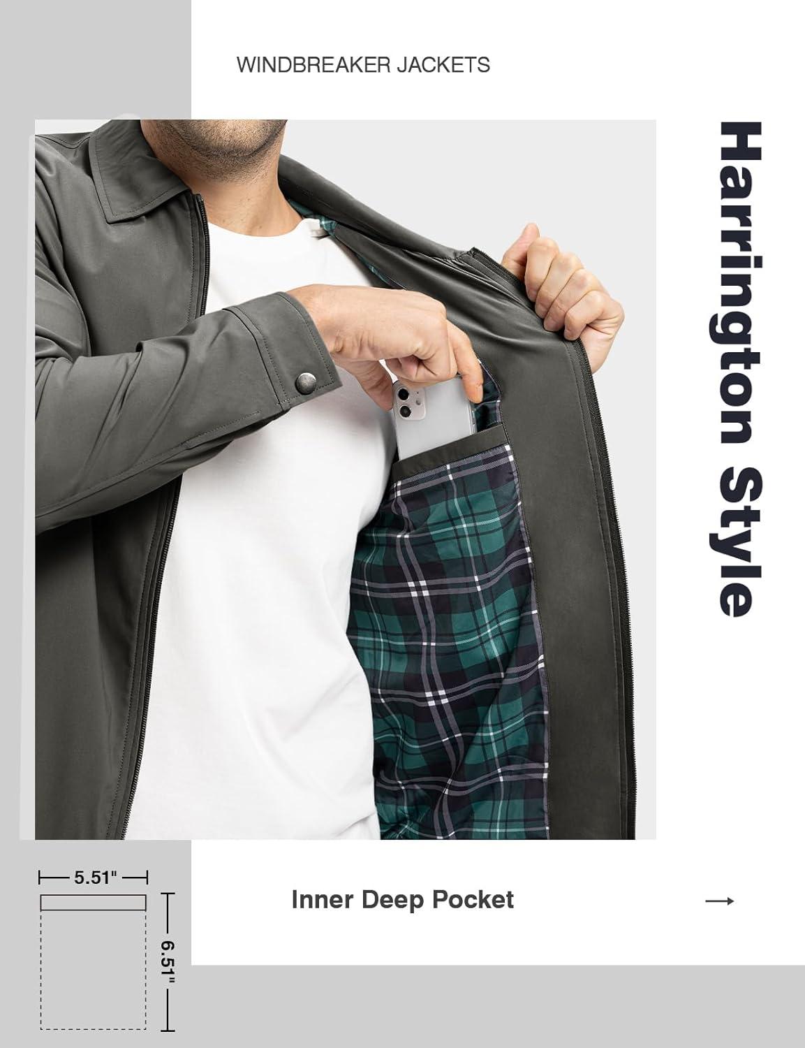 imageTBMPOY Mens Lightweight Jackets Casual Windbreaker Stylish Light Fall Spring Golf Work Dress BusinessDeep Gray