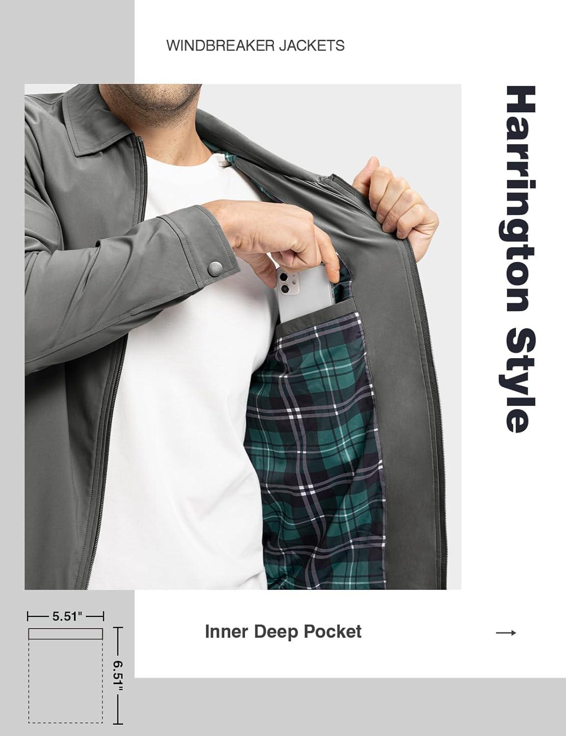 imageTBMPOY Mens Lightweight Jackets Casual Windbreaker Stylish Light Fall Spring Golf Work Dress BusinessGrey1