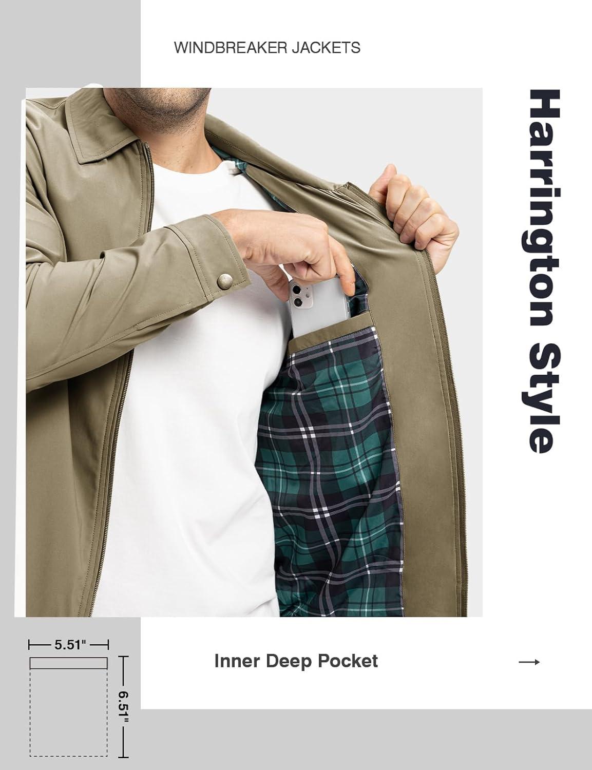 imageTBMPOY Mens Lightweight Jackets Casual Windbreaker Stylish Light Fall Spring Golf Work Dress BusinessKhaki