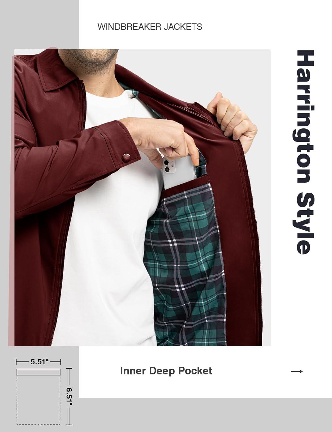 imageTBMPOY Mens Lightweight Jackets Casual Windbreaker Stylish Light Fall Spring Golf Work Dress BusinessRed