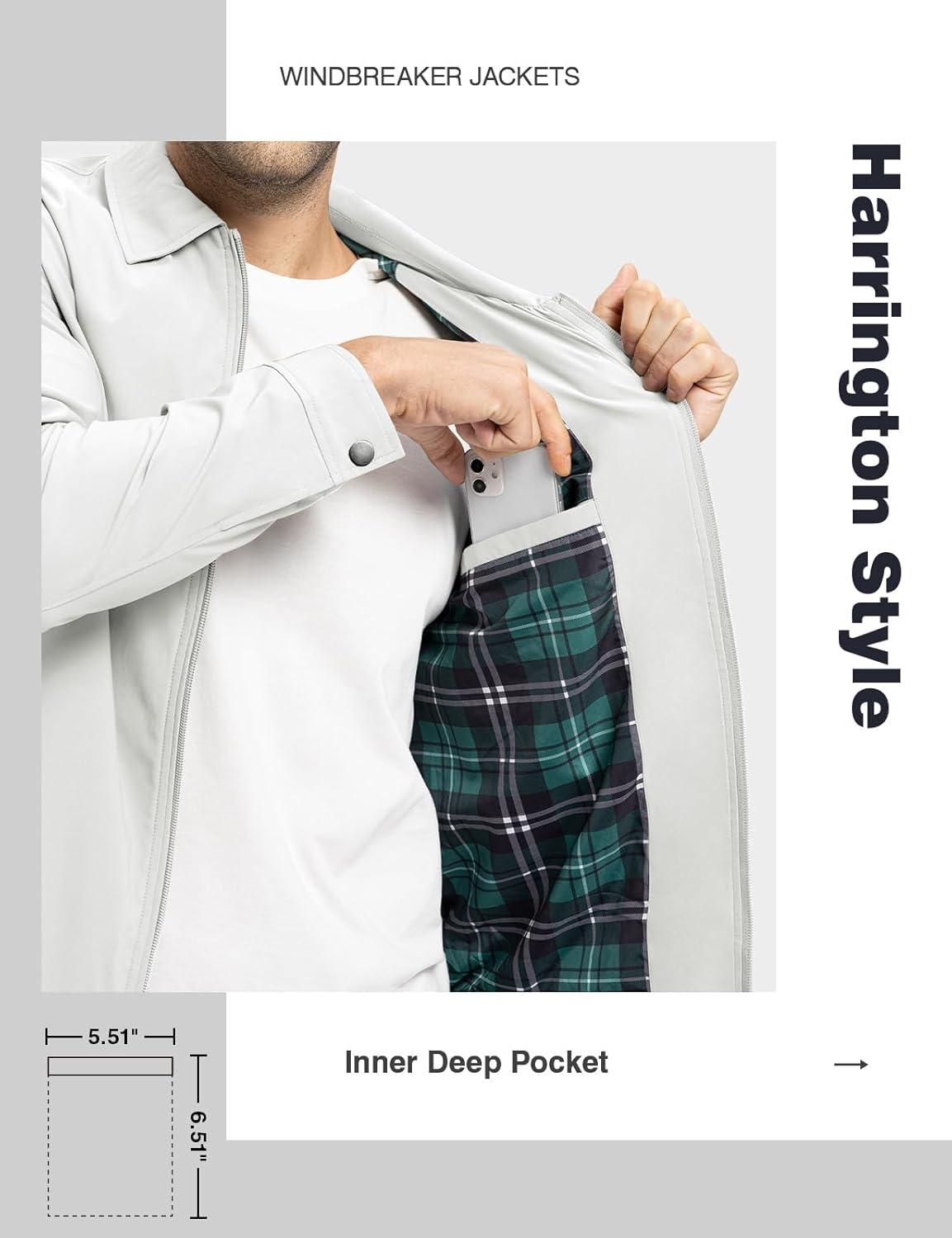 imageTBMPOY Mens Lightweight Jackets Casual Windbreaker Stylish Light Fall Spring Golf Work Dress BusinessWhite1