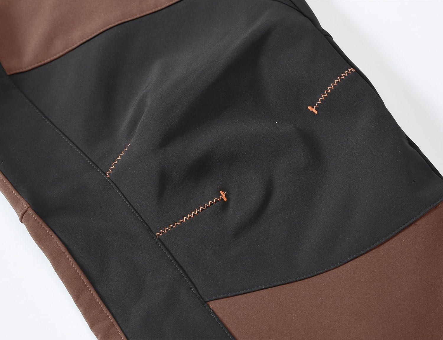 imageTBMPOY Mens Snow Ski Hiking Pants Waterproof Winter Fleece Lined Pants Camping Skiing Ice Fishing Pants with BeltA1thick Brown