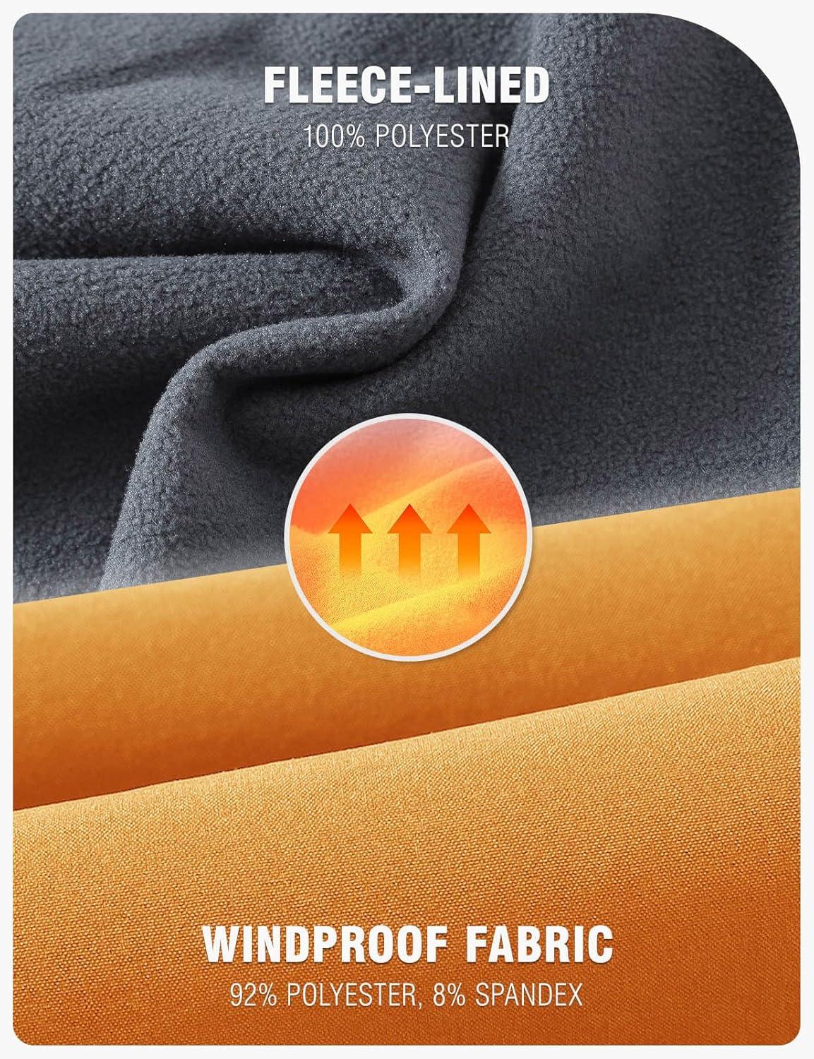 imageTBMPOY Mens Snow Ski Hiking Pants Waterproof Winter Fleece Lined Pants Camping Skiing Ice Fishing Pants with BeltA1thick Orange