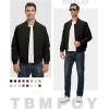 imageTBMPOY Mens Lightweight Bomber Jackets Light Windbreaker Casual Stylish Fall Golf Zip Up Dress Business VarsityA1black