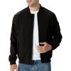imageTBMPOY Mens Lightweight Bomber Jackets Light Windbreaker Casual Stylish Fall Golf Zip Up Dress Business VarsityA1black
