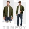 imageTBMPOY Mens Lightweight Bomber Jackets Light Windbreaker Casual Stylish Fall Golf Zip Up Dress Business VarsityA1dark Army Green