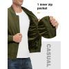 imageTBMPOY Mens Lightweight Bomber Jackets Light Windbreaker Casual Stylish Fall Golf Zip Up Dress Business VarsityA1dark Army Green
