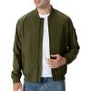 imageTBMPOY Mens Lightweight Bomber Jackets Light Windbreaker Casual Stylish Fall Golf Zip Up Dress Business VarsityA1dark Army Green