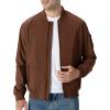 imageTBMPOY Mens Lightweight Bomber Jackets Light Windbreaker Casual Stylish Fall Golf Zip Up Dress Business VarsityA1dark Brown
