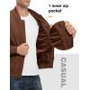 imageTBMPOY Mens Lightweight Bomber Jackets Light Windbreaker Casual Stylish Fall Golf Zip Up Dress Business VarsityA1dark Brown