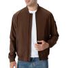 imageTBMPOY Mens Lightweight Bomber Jackets Light Windbreaker Casual Stylish Fall Golf Zip Up Dress Business VarsityA1dark Coffee