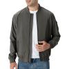 imageTBMPOY Mens Lightweight Bomber Jackets Light Windbreaker Casual Stylish Fall Golf Zip Up Dress Business VarsityA1dark Grey