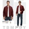 imageTBMPOY Mens Lightweight Bomber Jackets Light Windbreaker Casual Stylish Fall Golf Zip Up Dress Business VarsityA1dark Wine Red