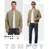 imageTBMPOY Mens Lightweight Bomber Jackets Light Windbreaker Casual Stylish Fall Golf Zip Up Dress Business VarsityA1khaki