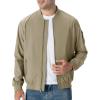 imageTBMPOY Mens Lightweight Bomber Jackets Light Windbreaker Casual Stylish Fall Golf Zip Up Dress Business VarsityA1khaki