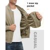 imageTBMPOY Mens Lightweight Bomber Jackets Light Windbreaker Casual Stylish Fall Golf Zip Up Dress Business VarsityA1khaki