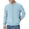imageTBMPOY Mens Lightweight Bomber Jackets Light Windbreaker Casual Stylish Fall Golf Zip Up Dress Business VarsityA1light Blue
