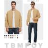 imageTBMPOY Mens Lightweight Bomber Jackets Light Windbreaker Casual Stylish Fall Golf Zip Up Dress Business VarsityA1light Camel