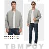 imageTBMPOY Mens Lightweight Bomber Jackets Light Windbreaker Casual Stylish Fall Golf Zip Up Dress Business VarsityA1light Grey