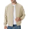 imageTBMPOY Mens Lightweight Bomber Jackets Light Windbreaker Casual Stylish Fall Golf Zip Up Dress Business VarsityA1light Khaki