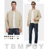 imageTBMPOY Mens Lightweight Bomber Jackets Light Windbreaker Casual Stylish Fall Golf Zip Up Dress Business VarsityA1light Khaki