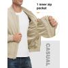 imageTBMPOY Mens Lightweight Bomber Jackets Light Windbreaker Casual Stylish Fall Golf Zip Up Dress Business VarsityA1light Khaki