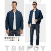 imageTBMPOY Mens Lightweight Bomber Jackets Light Windbreaker Casual Stylish Fall Golf Zip Up Dress Business VarsityA1navy