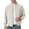 imageTBMPOY Mens Lightweight Bomber Jackets Light Windbreaker Casual Stylish Fall Golf Zip Up Dress Business VarsityA1silver