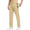 imageTBMPOY Mens Lightweight Hiking Travel Pants Breathable Athletic Fishing Active Joggers Zipper PocketsA14light Khaki