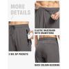 imageTBMPOY Mens Lightweight Hiking Travel Pants Breathable Athletic Fishing Active Joggers Zipper PocketsA15steel Gray