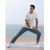 imageTBMPOY Mens Lightweight Hiking Travel Pants Breathable Athletic Fishing Active Joggers Zipper PocketsA16stone Blue