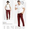 imageTBMPOY Mens Lightweight Hiking Travel Pants Breathable Athletic Fishing Active Joggers Zipper PocketsA17wine Red