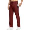 imageTBMPOY Mens Lightweight Hiking Travel Pants Breathable Athletic Fishing Active Joggers Zipper PocketsA17wine Red
