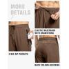 imageTBMPOY Mens Lightweight Hiking Travel Pants Breathable Athletic Fishing Active Joggers Zipper PocketsA18brown