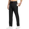 imageTBMPOY Mens Lightweight Hiking Travel Pants Breathable Athletic Fishing Active Joggers Zipper PocketsA1black