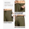 imageTBMPOY Mens Lightweight Hiking Travel Pants Breathable Athletic Fishing Active Joggers Zipper PocketsA20olive Green