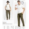 imageTBMPOY Mens Lightweight Hiking Travel Pants Breathable Athletic Fishing Active Joggers Zipper PocketsA20olive Green